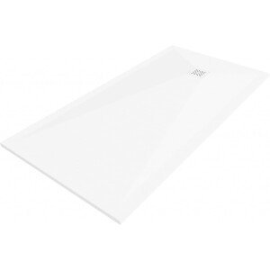 MEXEN/S Stone+ obdélníková sprchová vanička 200 x 100, bílá, mřížka bílá 44101020-W