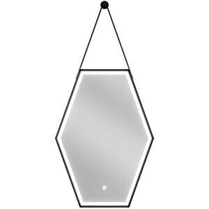 MEXEN Orla zrcadlo s osvětlením 50 x 70 cm, LED 6000K, černý rám 9815-050-070-611-70