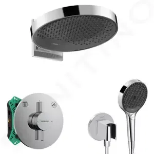 HANSGROHE Sprchový set s baterií pod omítku, s tělesem, průměr 36 cm, 3 proudy, chrom SANI21HHH008