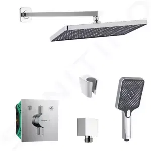 HANSGROHE Sprchový set s baterií pod omítku, s tělesem, 36x24 cm, 3 proudy, chrom SANI21HKK001