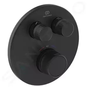 IDEAL STANDARD CeraTherm Navigo Termostatická sprchová baterie pod omítku pro 2 spotřebiče, hedvábná černá A7296XG