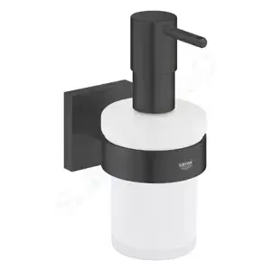 GROHE QuickFix Start Cube Dávkovač mýdla s držákem, sklo/matná černá 410982430