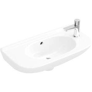 VILLEROY & BOCH O.novo Umývátko Compact 500x250 mm, s přepadem, bez otvoru pro baterii, alpská bílá 53615001