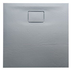 SAPHO ACORA vanička z litého mramoru, čtverec 80x80x2,7cm, šedá, dekor kámen AC021