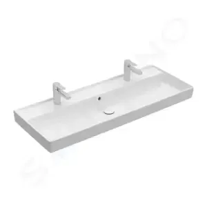 VILLEROY & BOCH Collaro Umyvadlo nábytkové 1200x470 mm, s přepadem, 2 otvory pro baterii, CeramicPlus, alpská bílá 4A33C4R1