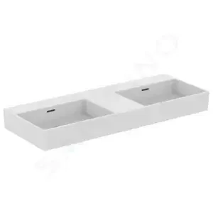 IDEAL STANDARD Extra Dvojumyvadlo na desku 1200x450 mm, s přepadem, bez otvoru pro baterie, bílá T391501