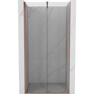 MEXEN/S Velar posuvné sprchové dveře 90, transparent, kartáčovaná měď 871-090-000-01-65