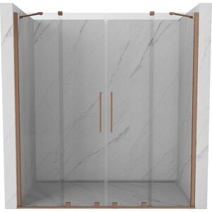 MEXEN/S Velar Duo posuvné sprchové dveře 170, transparent, měď kartáčovaná 871-170-000-02-65