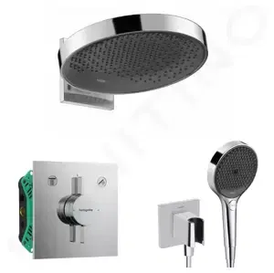 HANSGROHE Sprchový set s baterií pod omítku, s tělesem, průměr 36 cm, 3 proudy, chrom SANI21HHH009