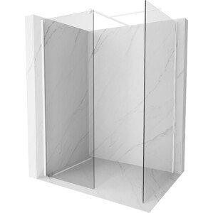 MEXEN/S Kioto Sprchová zástěna Walk-in 125 x 100 cm, transparent, bílá 800-125-202-20-00-100