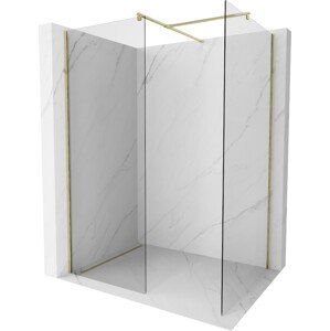 MEXEN/S Kioto Sprchová zástěna WALK-IN 100 x 85 cm, transparent, zlatá 800-100-202-50-00-085