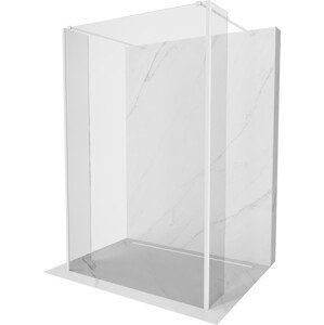 MEXEN/S Kioto Sprchová zástěna WALK-IN volněstojící 105 x 30 x 30 cm, transparent, bílá 800-105-030-222-20-00-030