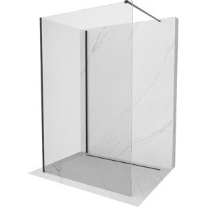 MEXEN/S Kioto Sprchová zástěna WALK-IN 130 x 75 cm, transparent, černá 800-130-212-70-00-075