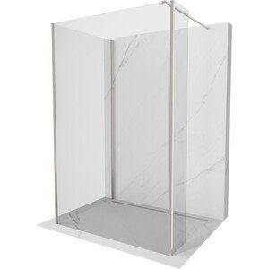 MEXEN/S Kioto Sprchová zástěna WALK-IN 90 x 70 x 30 cm, transparent, nikl kartáčovaná 800-090-070-221-97-00-030