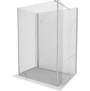 MEXEN/S Kioto Sprchová zástěna WALK-IN 90 x 70 x 40 cm, transparent, nikl kartáčovaná 800-090-070-221-97-00-040