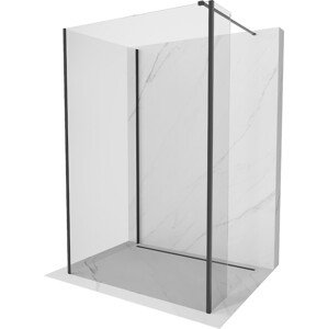 MEXEN/S Kioto Sprchová zástěna WALK-IN 100 x 70 x 40 cm, transparent, černá 800-100-070-221-70-00-040