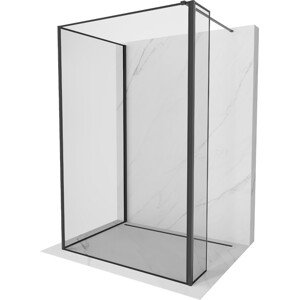 MEXEN/S Kioto Sprchová zástěna WALK-IN 110 x 110 x 40 cm, černý vzor, černá 800-110-110-221-70-70-040