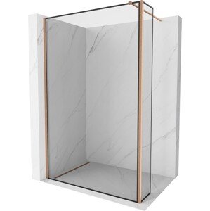 MEXEN/S Kioto Sprchová zástěna WALK-IN 100 x 30 cm, černý vzor, měď kartáčovaná 800-100-212-65-70-030