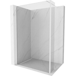 MEXEN/S Kioto Sprchová zástěna WALK-IN 130 x 30 cm, transparent, bílá 800-130-212-20-00-030