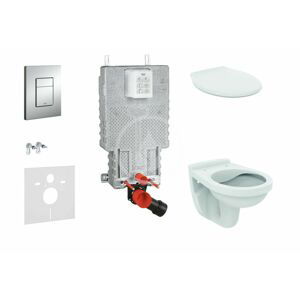 GROHE Uniset Set předstěnové instalace, klozet Alpha se sedátkem, tlačítko Skate Cosmopolitan, chrom 38643SET-KR