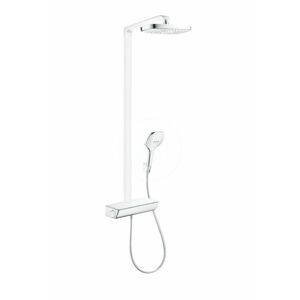 HANSGROHE Raindance Select E Sprchový set Showerpipe 300 s termostatem, 2 proudy, EcoSmart 9 l/min, bílá/chrom 27282400