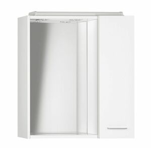 AQUALINE ZOJA/KERAMIA FRESH galerka s LED osvětlením, 60x60x14cm, pravá, bílá 45022