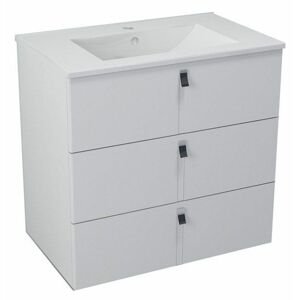 SAPHO MITRA umyvadlová skříňka, 3 zásuvky, 74,5x70x45,2 cm, bílá MT081