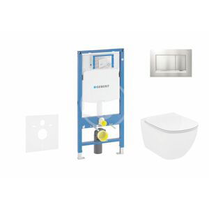 GEBERIT Duofix Set předstěnové instalace, klozetu a sedátka Ideal Standard Tesi, tlačítka Sigma30, Rimless, SoftClose, matný chrom/chrom 111.300.00.5 NE7