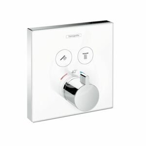 HANSGROHE Shower Select Glass Termostatická baterie pod omítku pro 2 spotřebiče, bílá/chrom 15738400