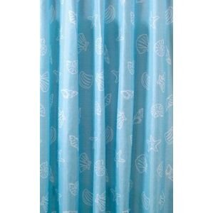 AQUALINE Sprchový závěs 180x200cm, polyester, modrá, mušle ZP006