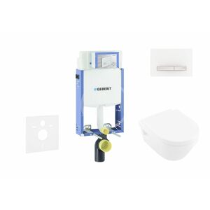 GEBERIT Kombifix Modul pro závěsné WC s tlačítkem Sigma50, alpská bílá + Villeroy Boch WC a sedátko, DirectFlush, SoftClose, CeramicPlus 110.302.00.5 NB8