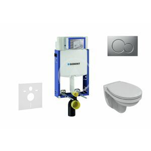 GEBERIT Kombifix Set předstěnové instalace, klozet Alpha se sedátkem, tlačítko Sigma01, matný chrom 110.302.00.5 ND3