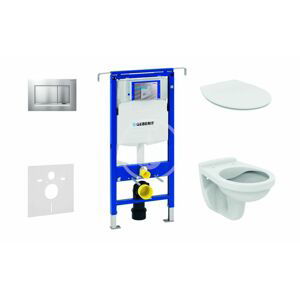 GEBERIT Duofix Set předstěnové instalace, klozet Alpha se sedátkem, tlačítko Sigma30, chrom mat/chrom 111.355.00.5 ND7