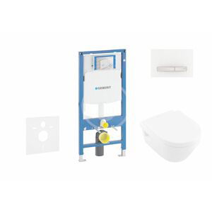 GEBERIT Duofix Set předstěnové instalace, klozetu a sedátka Villeroy & Boch, tlačítka Sigma50, DirectFlush, SoftClose, CeramicPlus, alpská bílá 111.300.00.5 NB8