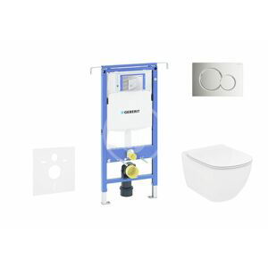 GEBERIT Duofix Modul pro závěsné WC s tlačítkem Sigma01, lesklý chrom + Ideal Standard Tesi WC a sedátko 111.355.00.5 NF2