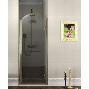 GELCO ANTIQUE sprchové dveře otočné, 900mm, pravé, ČIRÉ sklo, bronz GQ1390RC