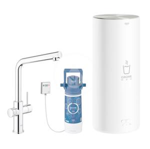 GROHE Red Dřezová baterie Duo s ohřevem vody a filtrací, zásobník M, chrom 30327001