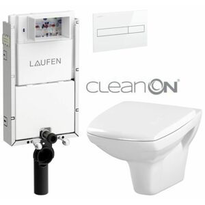 LAUFEN Podomít. systém LIS TW1 SET s bílým tlačítkem + WC CERSANIT CLEANON CARINA + SEDÁTKO H8946630000001BI CA1