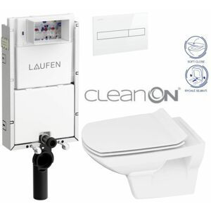 LAUFEN Podomít. systém LIS TW1 SET s bílým tlačítkem + WC CERSANIT CLEANON CARINA + SEDÁTKO H8946630000001BI CA3