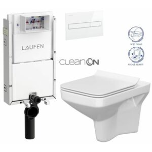 LAUFEN Podomít. systém LIS TW1 SET s bílým tlačítkem + WC CERSANIT CLEANON COMO + SEDÁTKO H8946630000001BI CO1