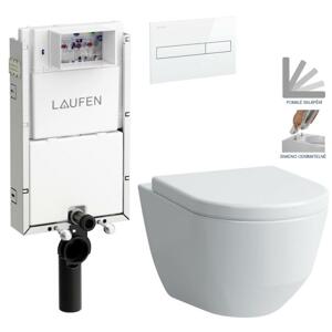 LAUFEN Podomít. systém LIS TW1 SET s bílým tlačítkem + WC LAUFEN PRO + SEDÁTKO H8946630000001BI LP3