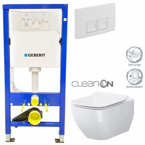 GEBERIT DuofixBasic s bílým tlačítkem DELTA50 + WC CERSANIT VIRGO CLEANON + SEDÁTKO 458.103.00.1 50BI ME1