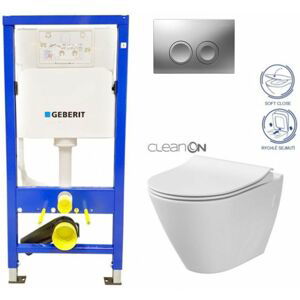 GEBERIT DuofixBasic s matným tlačítkem DELTA21 + WC CERSANIT CLEANON CITY 458.103.00.1 21MA CI1