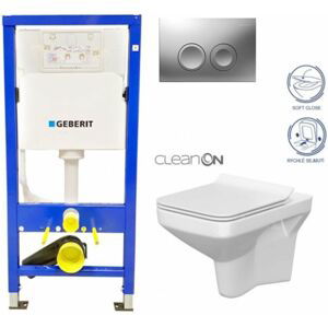 Geberit Duofix tlačítko DELTA21 matné WC CERSANIT COMO CLEANON + SEDÁTKO 458.103.00.1 21MA CO1