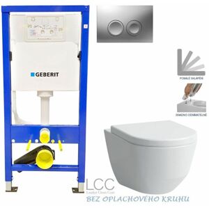 GEBERIT DuofixBasic s matným tlačítkem DELTA21 + WC LAUFEN PRO LCC RIMLESS + SEDÁTKO 458.103.00.1 21MA LP2