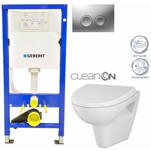 Geberit Duofix tlačítko DELTA21 matné WC CERSANIT PARVA CLEANON + SEDÁTKO 458.103.00.1 21MA PA1