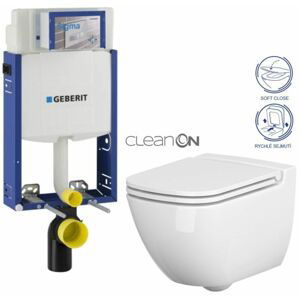 GEBERIT KOMBIFIX ECO, nádržka UP 320 bez tlačítka + WC CERSANIT CLEANON CASPIA + SEDÁTKO 110.302.00.5 CP1