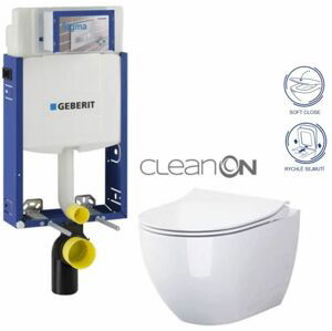 GEBERIT KOMBIFIX ECO, nádržka UP 320 bez tlačítka + WC CERSANIT ZEN CLEANON + SEDÁTKO 110.302.00.5 HA1