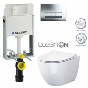 GEBERIT KOMBIFIXBasic vč. chromového tlačítka DELTA 51 + WC CERSANIT ZEN CLEANON + SEDÁTKO 110.100.00.1 51CR HA1