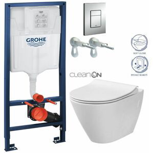 Rapid SL pro závěsné WC 38528SET s chromovou deskou + WC CERSANIT CLEANON CITY 38772001 CI1